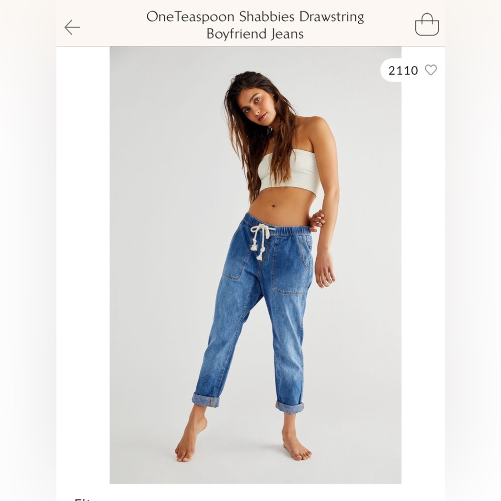 One Teaspoon Shabbies Drawstring Boyfriend Jeans Free People Size S